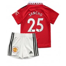 Manchester United Jadon Sancho #25 Hemmaställ Barn 2022-23 Korta ärmar (+ Korta byxor)